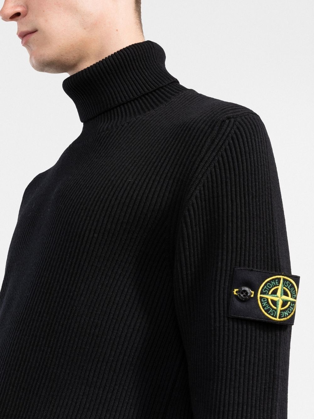 Compass-patch roll-neck jumper - 5