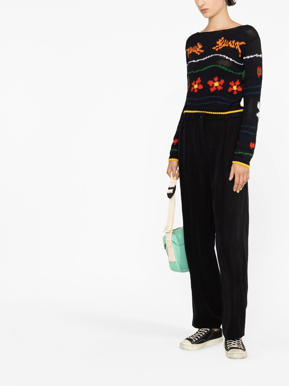 intarsia-knit design jumper - 4