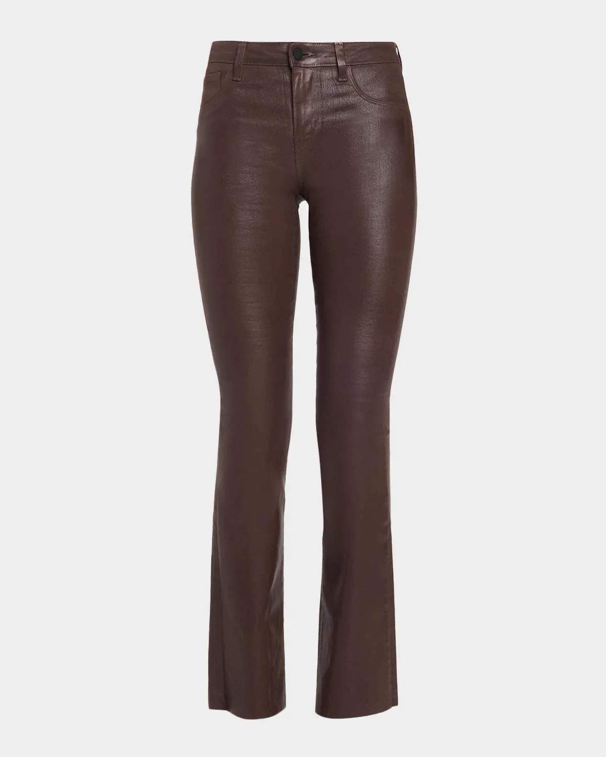 Ruth High-Rise Coated Straight Raw Hem Jeans - 1