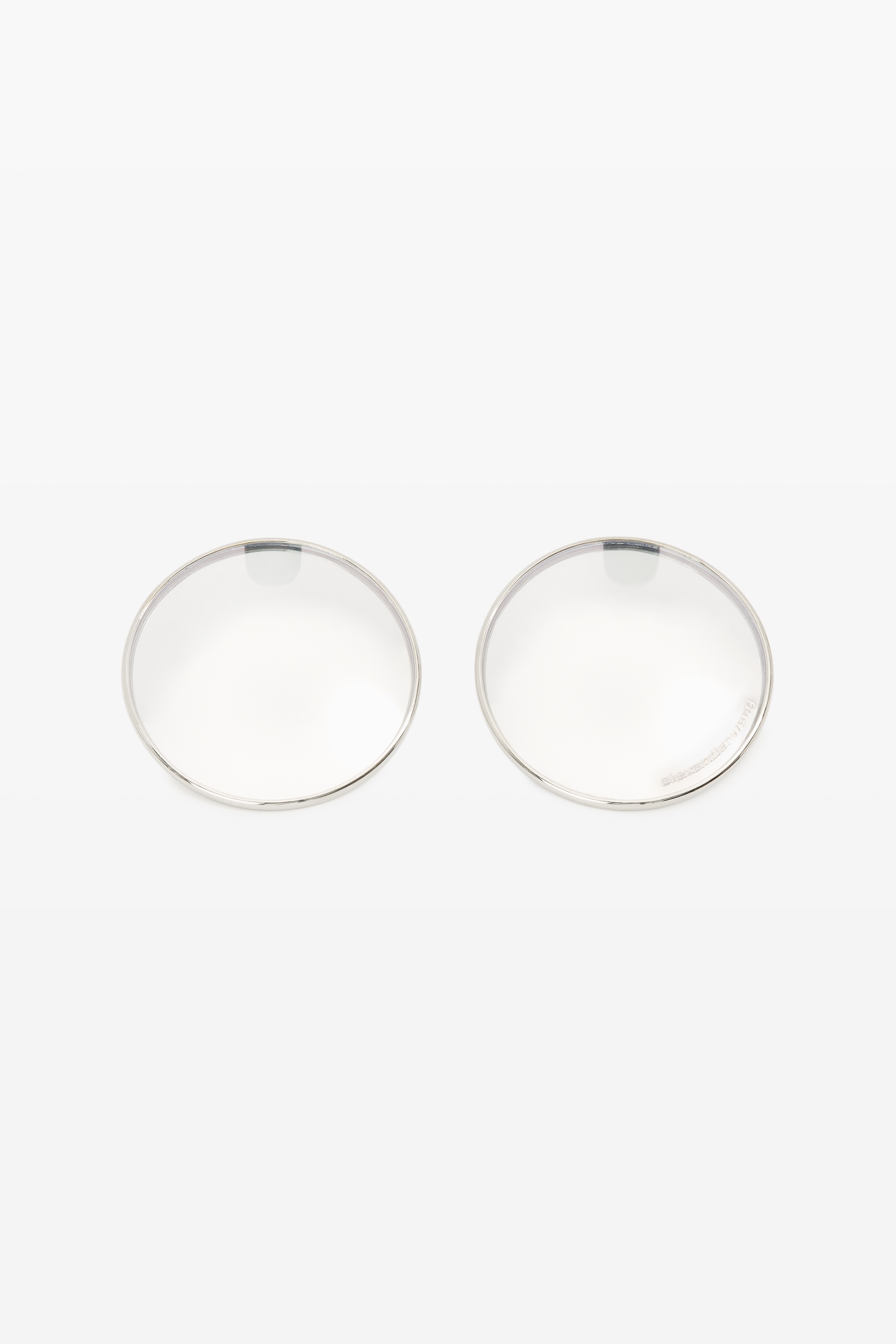 CHROME LENS EARRING IN METAL - 1