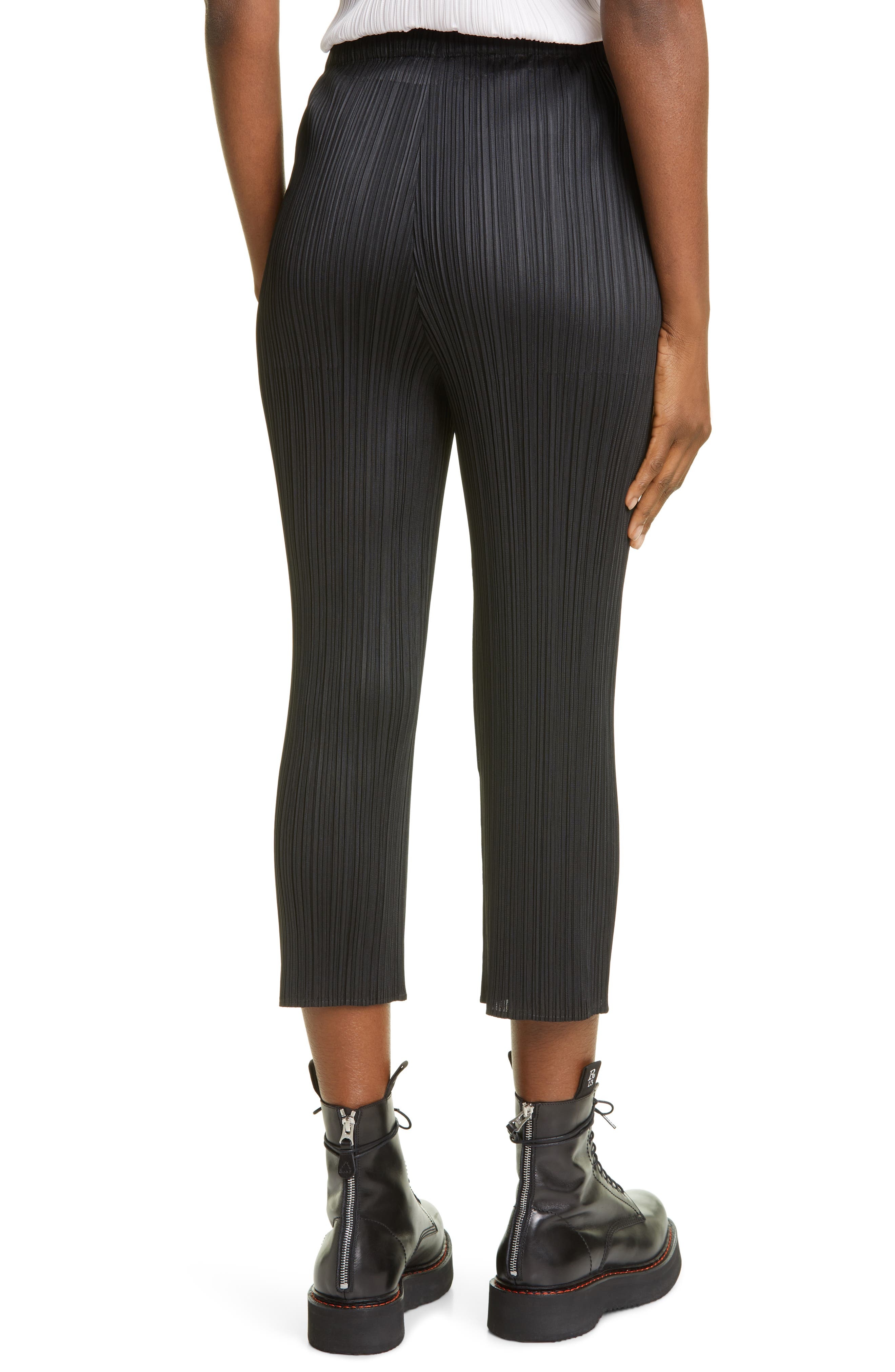 Pleats Please Issey Miyake Pleated Crop Skinny Pants in Black at Nordstrom - 2