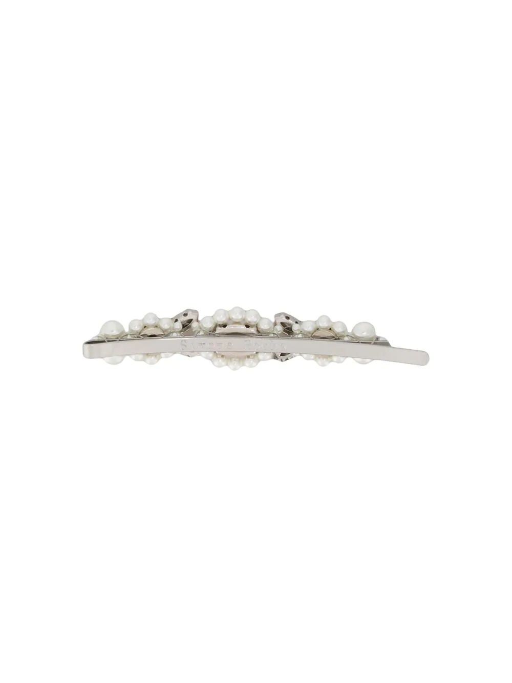 faux pearl flower crystal hair slide - 2