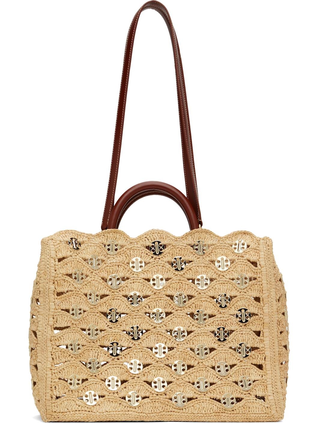 Beige 1969 Raffia Tote - 1