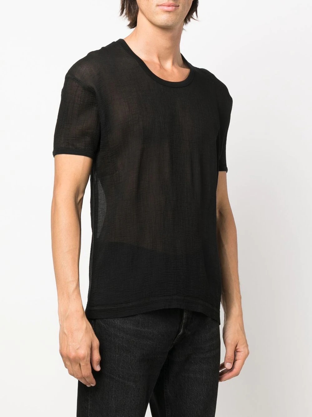 short-sleeve semi-sheer T-shirt - 3