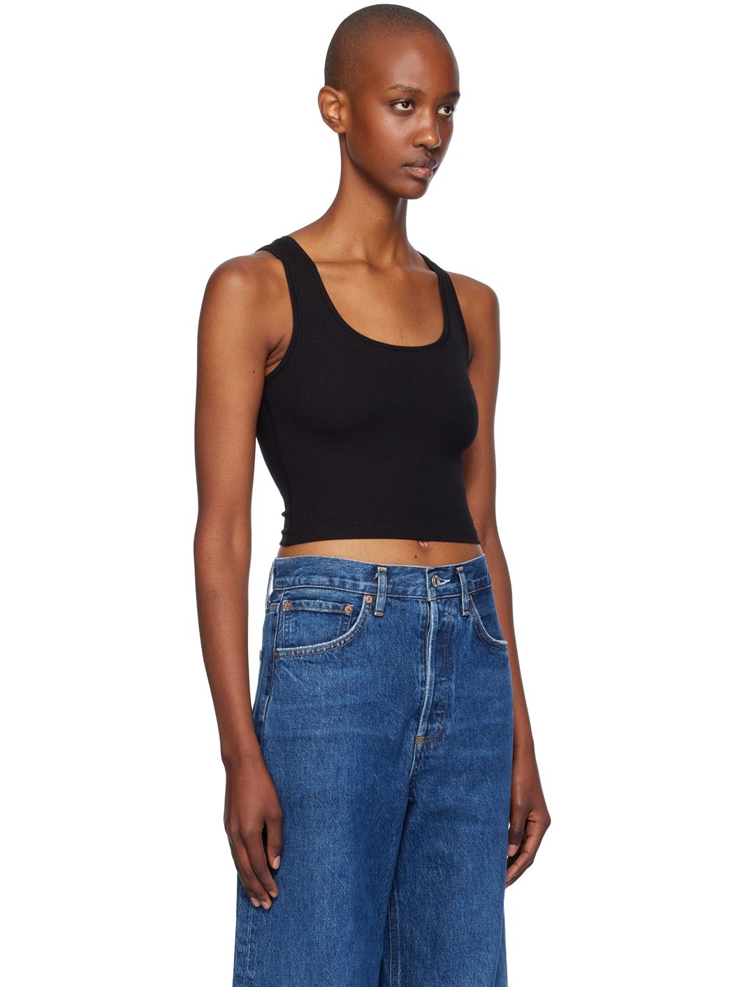 Black Square Neck Tank Top - 2