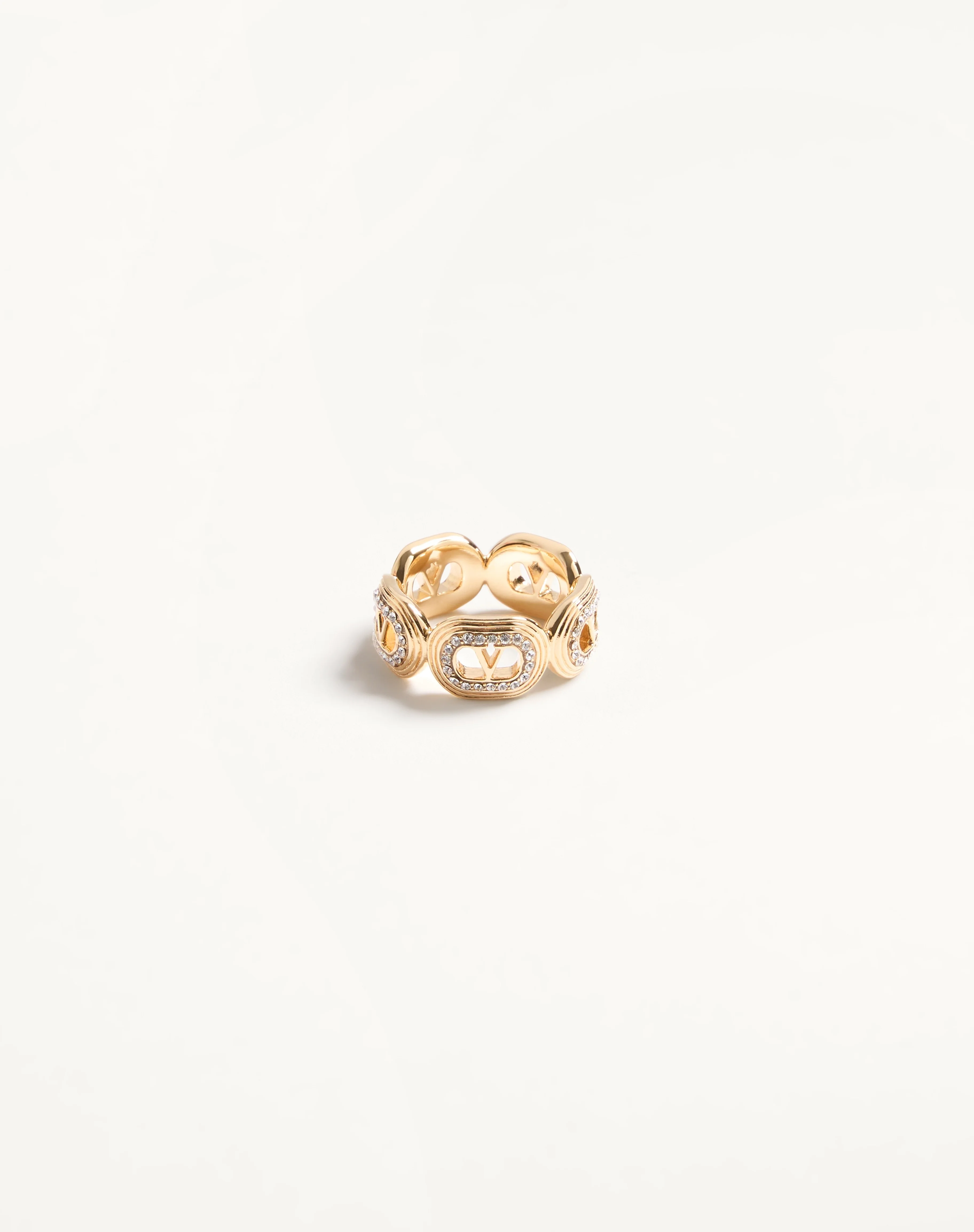 OVALETTE METAL AND SWAROVSKI® CRYSTAL RING - 1