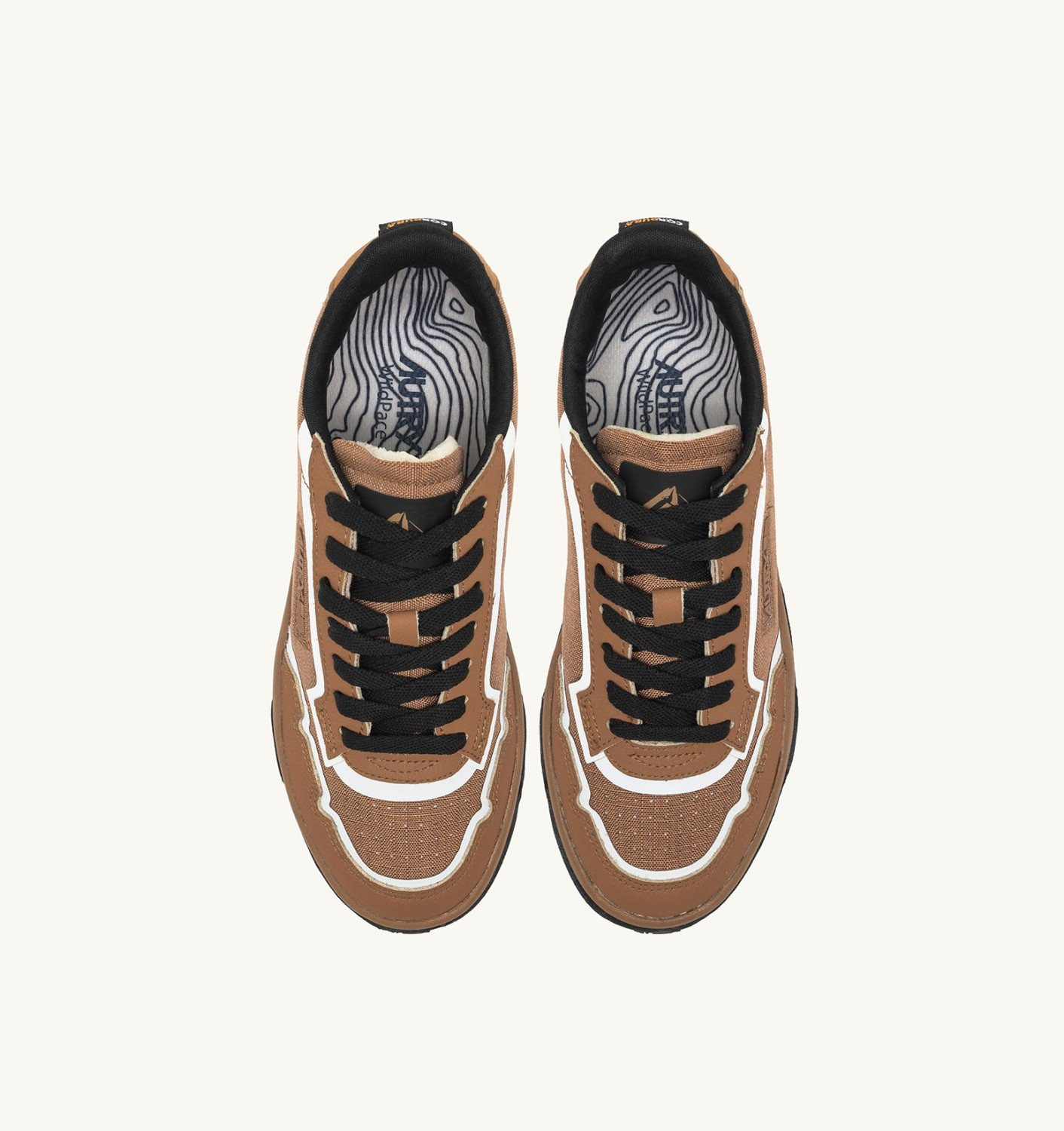 WILDPACE LOW SNEAKERS IN RIPSTOP NYLON AND LEATHER COLOR BROWN SUGAR AND REFLEX - 5