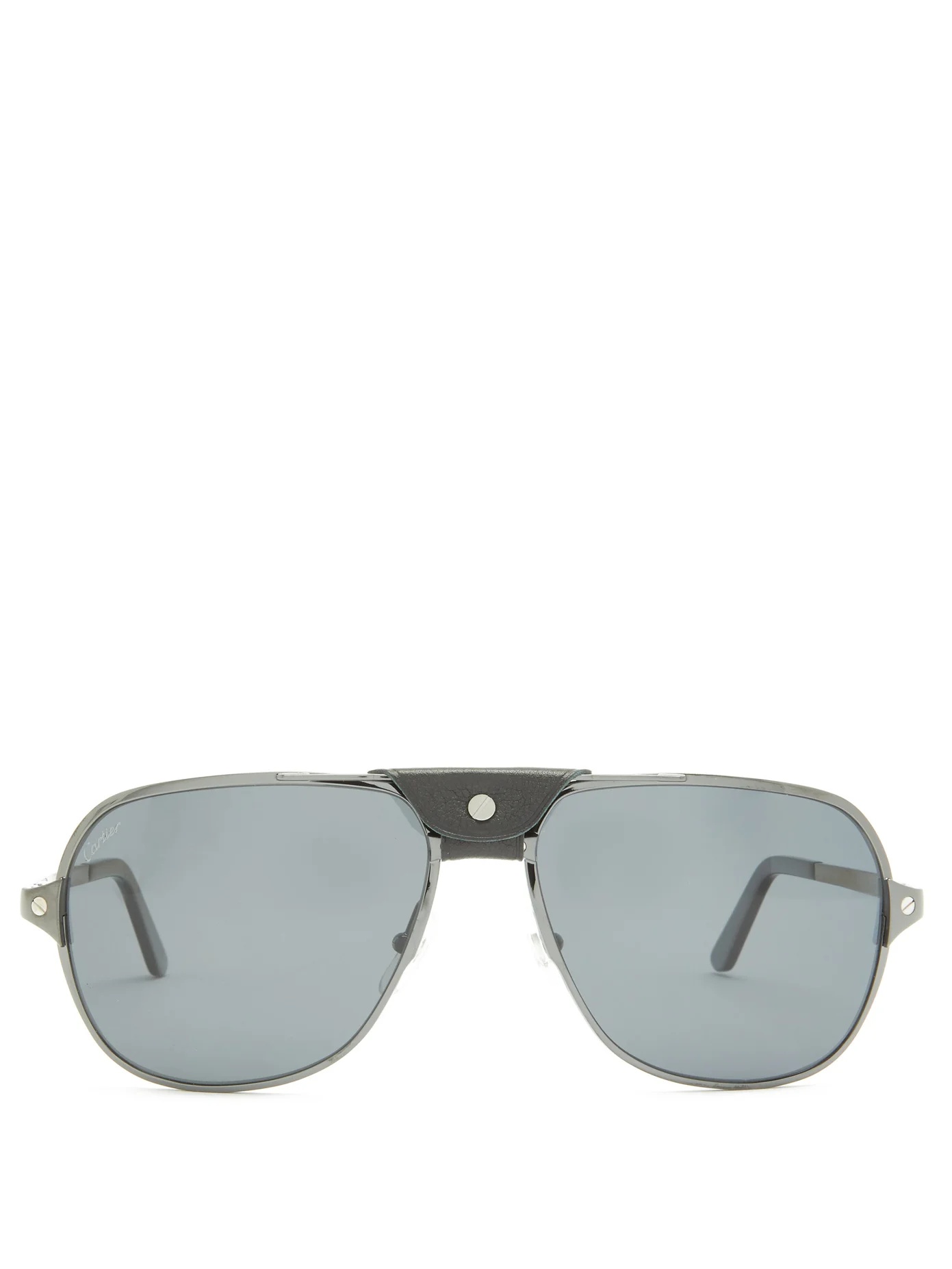 Santos de Cartier aviator metal sunglasses - 1