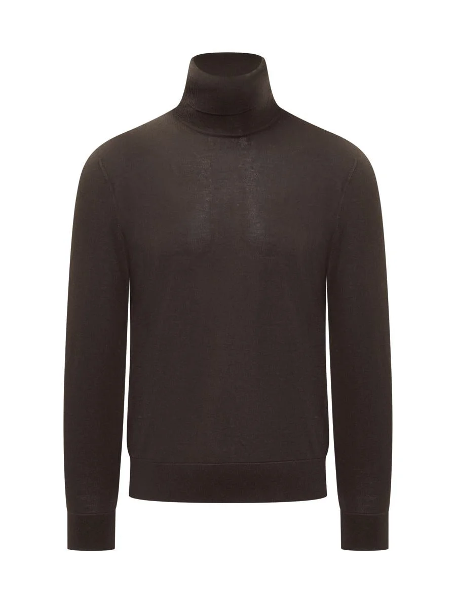 Zegna Zegna Brown Turtleneck In Light Wool - 1