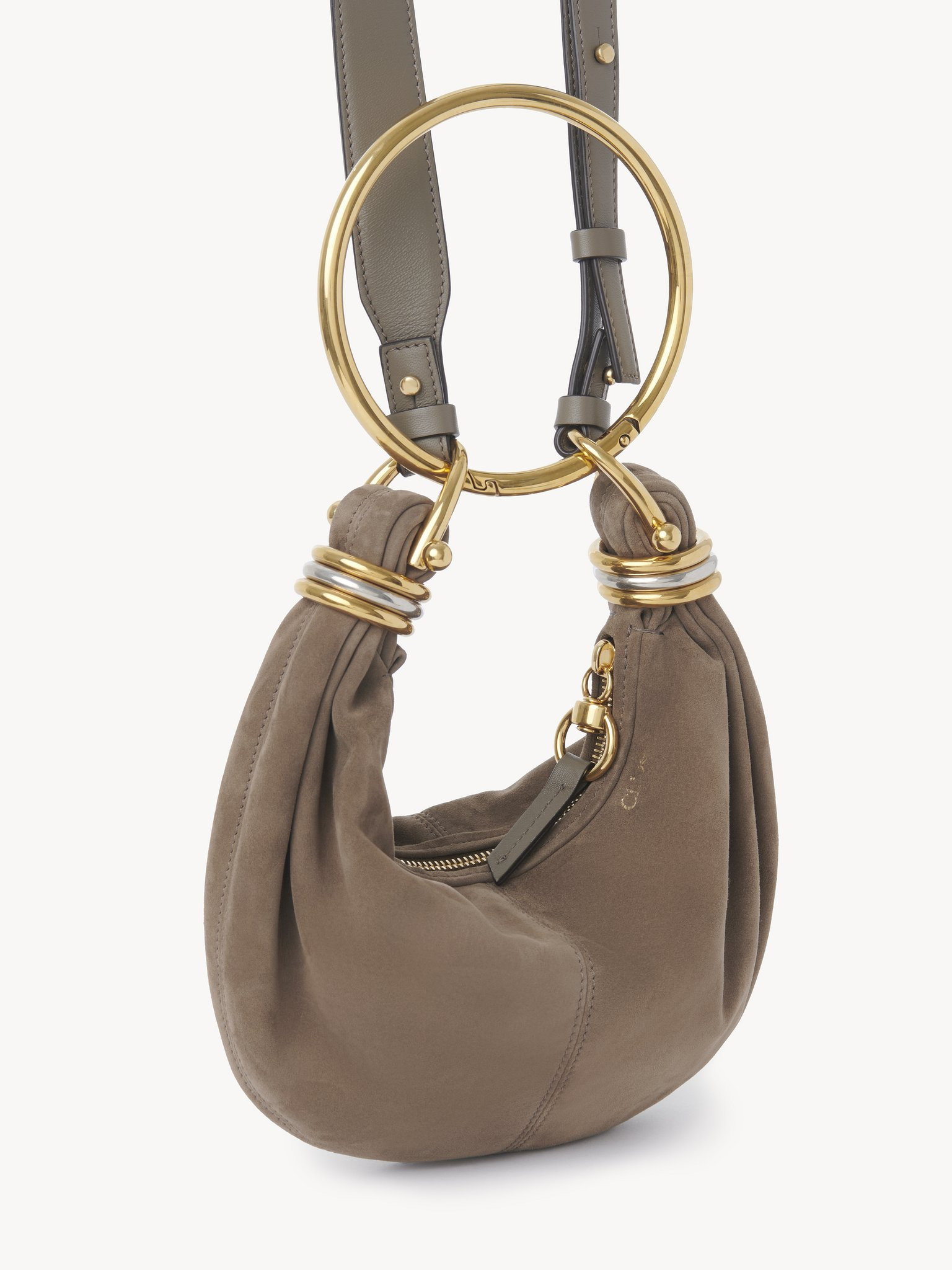 MINI BRACELET HOBO BAG IN SUEDE LEATHER - 3