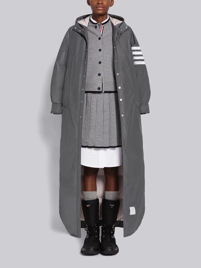 Poly Twill 4-Bar Down Hooded Shirtdress 4