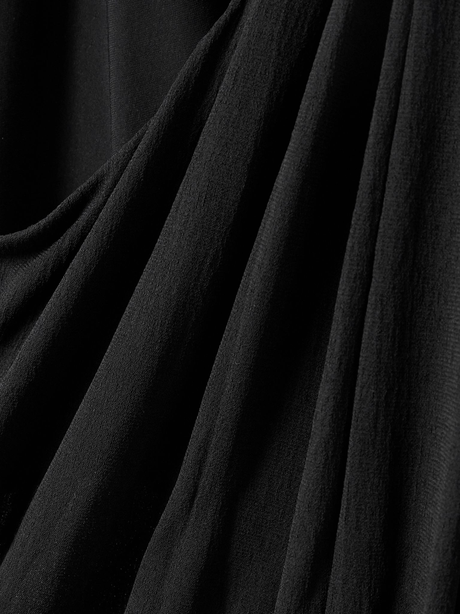 Anselm draped crepe-trimmed jersey gown Black - 4