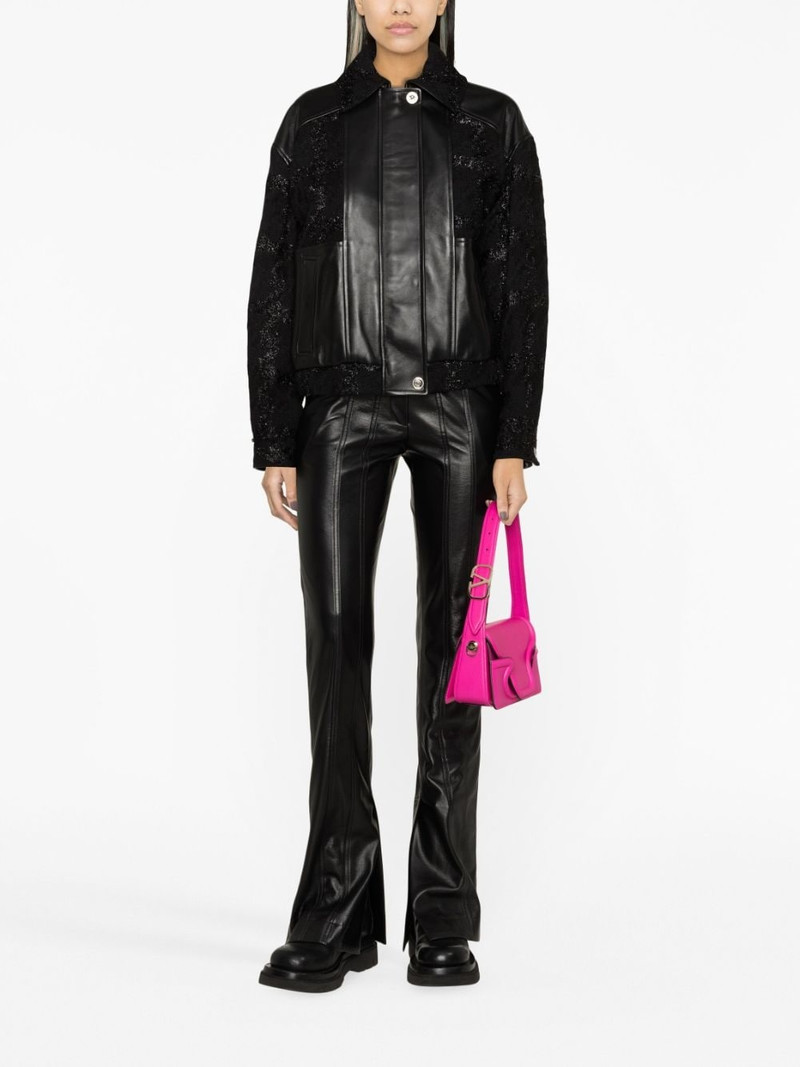 VERSACE glittered leather bomber jacket outlook