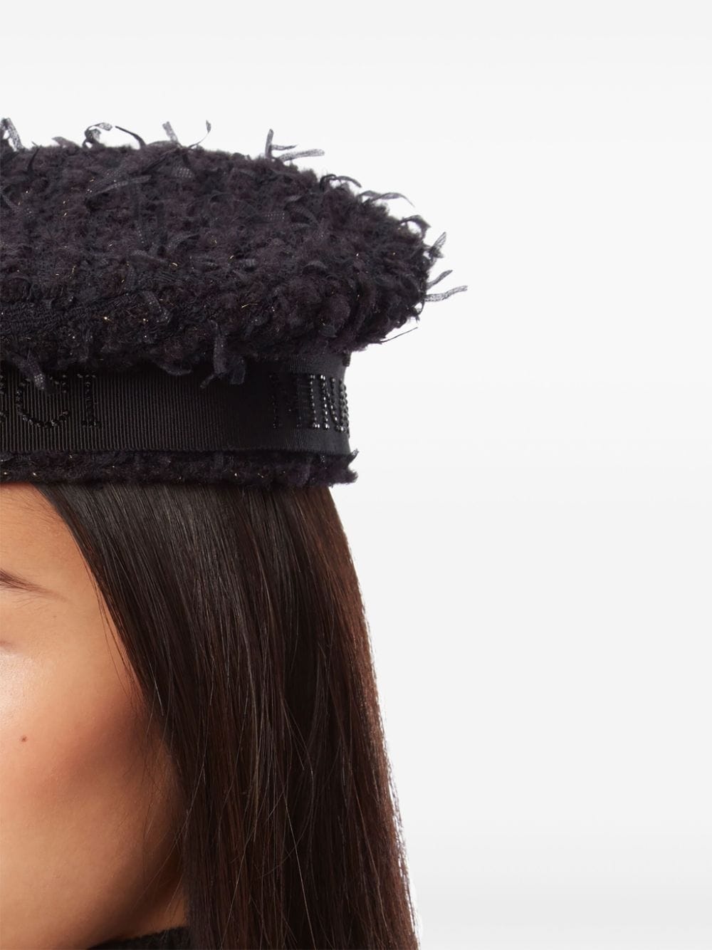logo tweed beret - 4