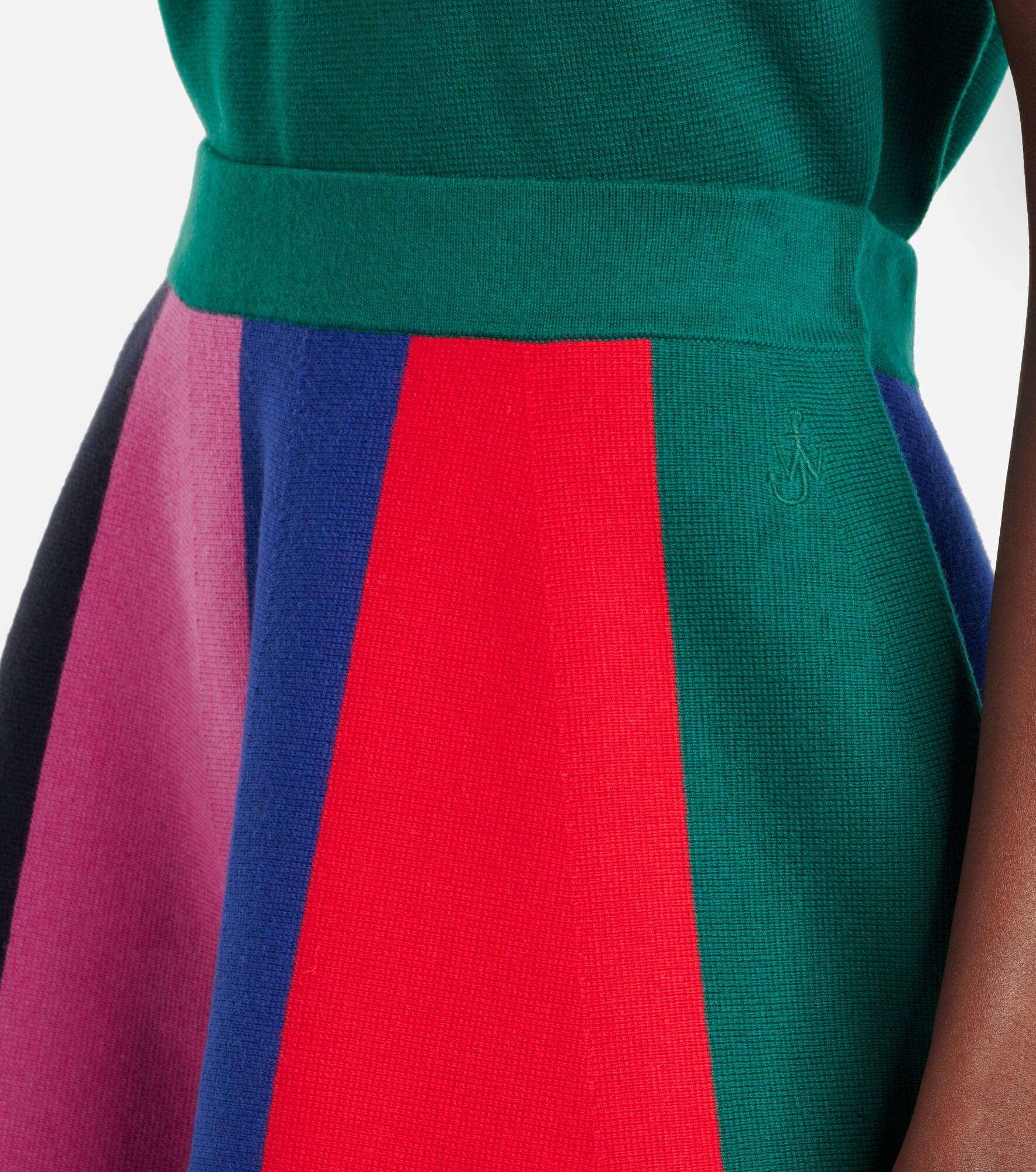 Colorblocked cotton and cashmere miniskirt - 4