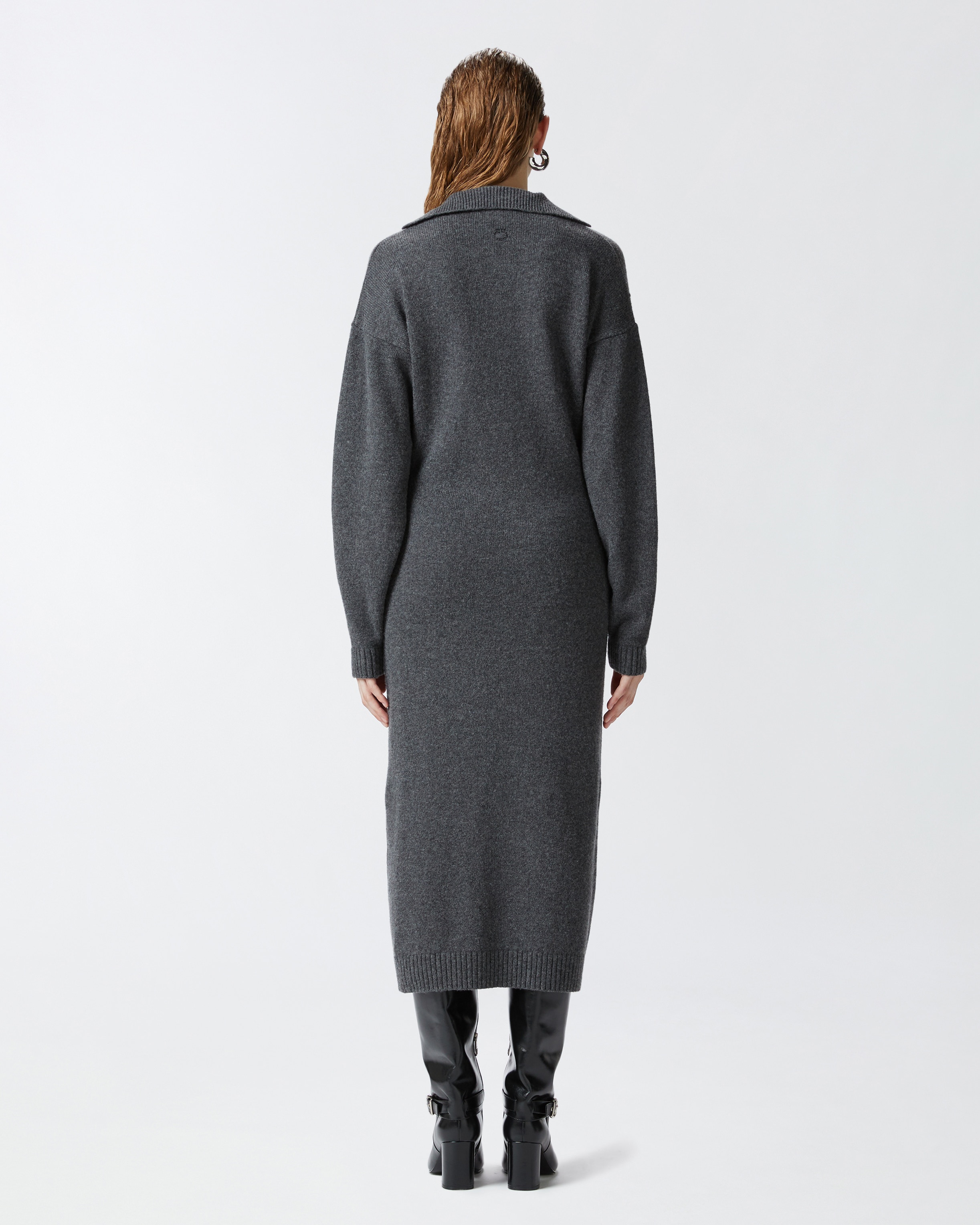 LONG CASHMERE BLEND KNIT DRESS - 4