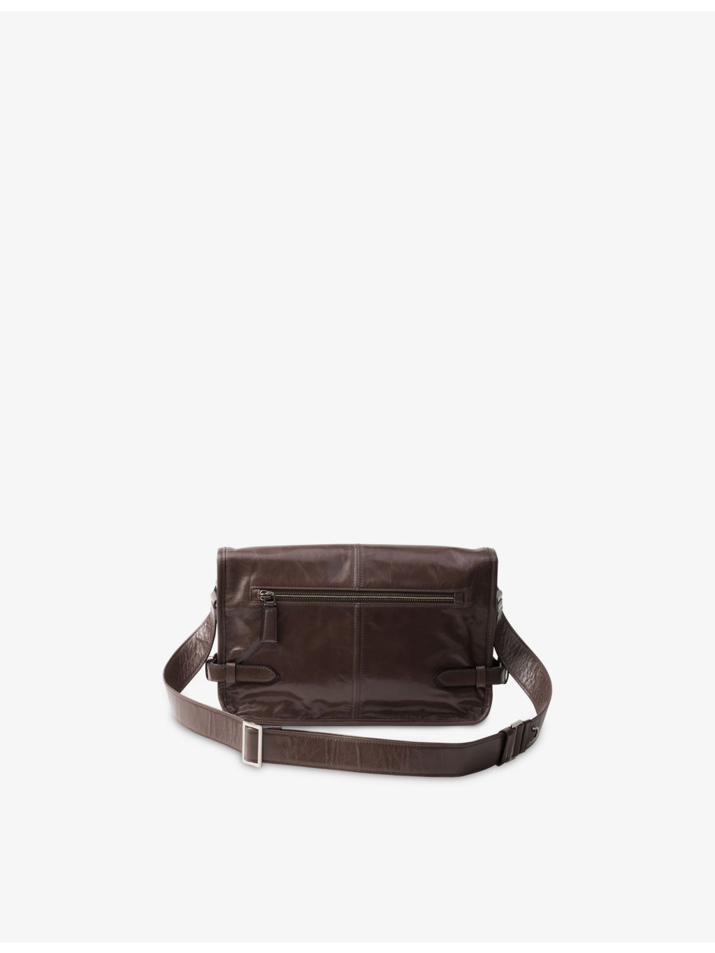 Branded-Plaque Patent-Leather Shoulder Bag - 3