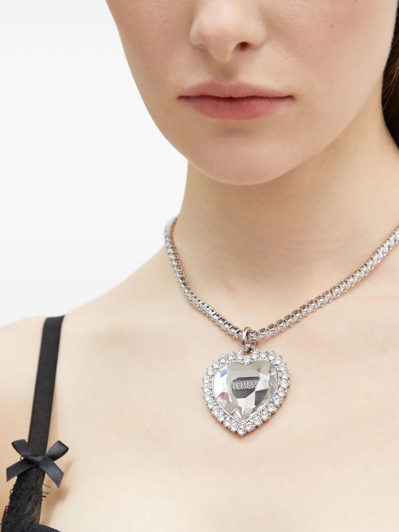 VETEMENTS crystal-embellished heart-pendant necklace outlook