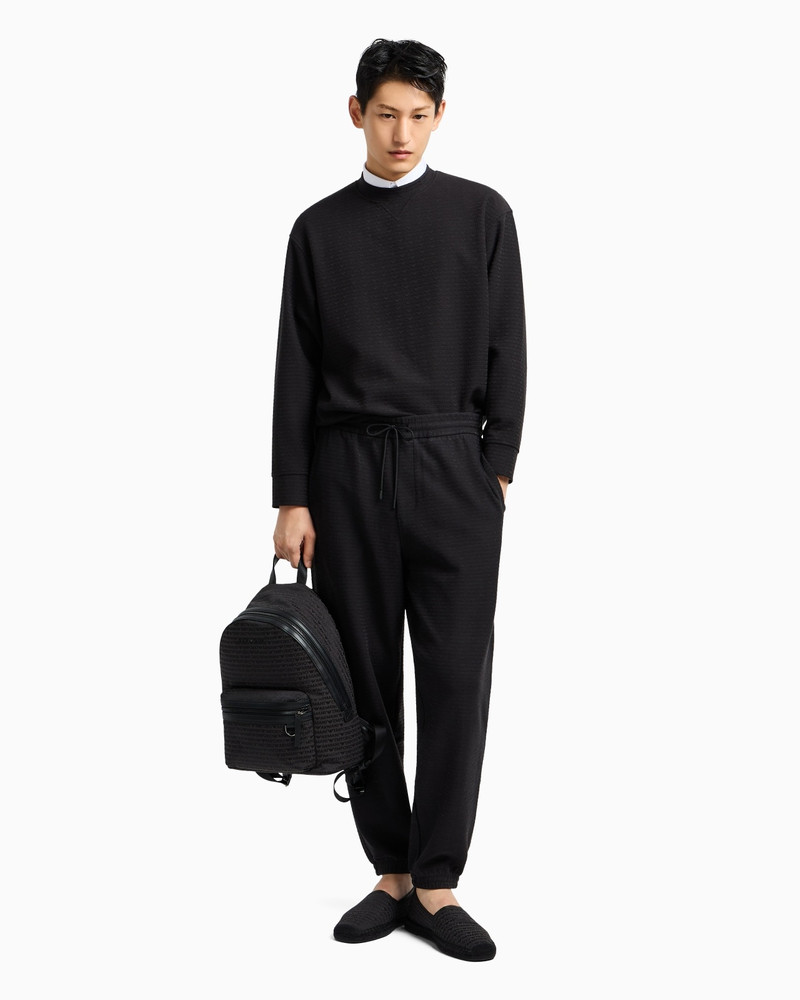 EMPORIO ARMANI ASV LYOCELL BLEND JERSEY SWEATSHIRT WITH ALL-OVER LETTERING outlook