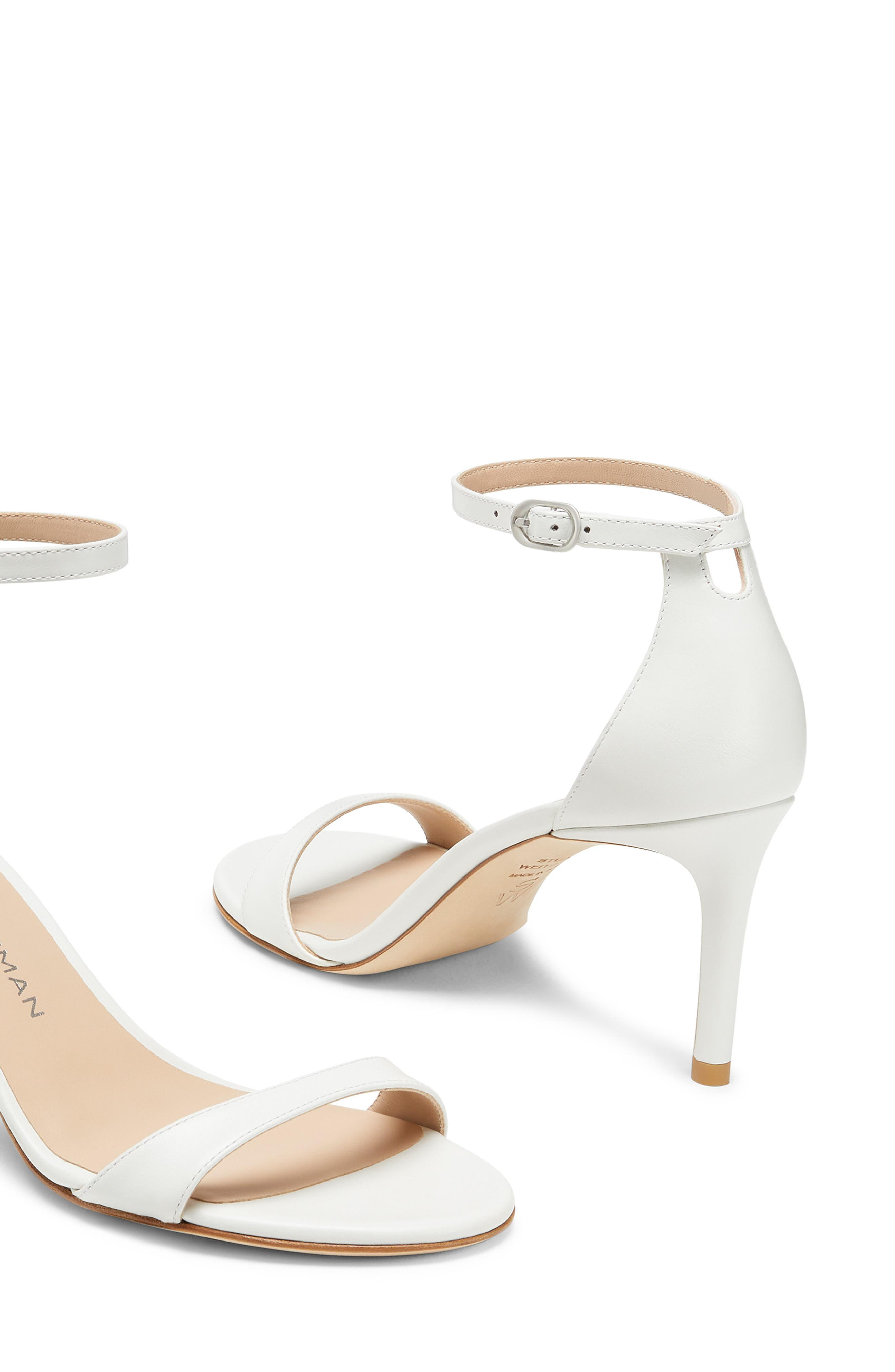Stuart Weitzman Nudist II 75 Sandal in White at Nordstrom - 4