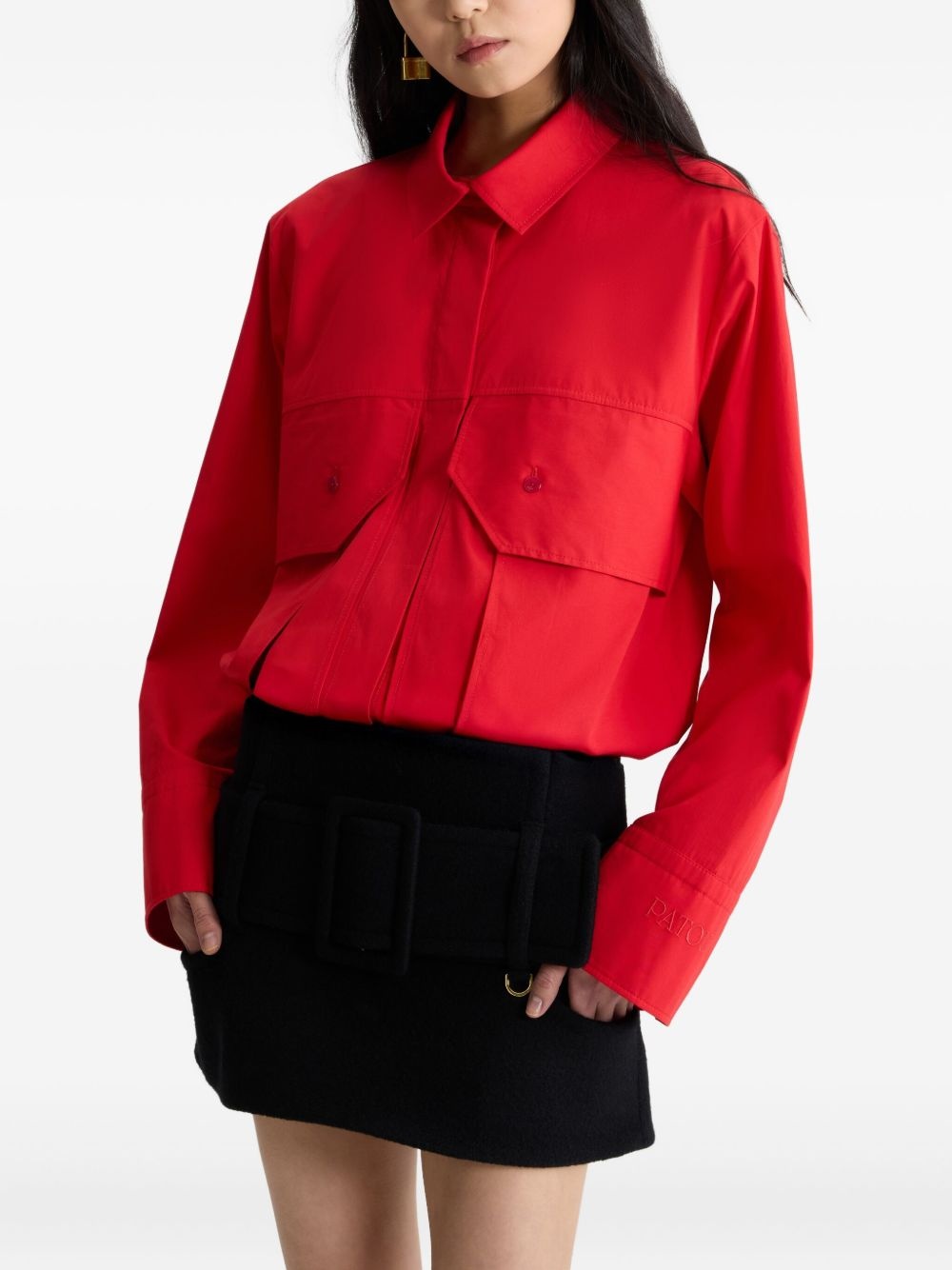 belted wool mini skirt - 4