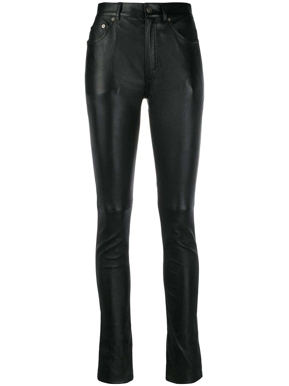 skinny-fit leather trousers - 1