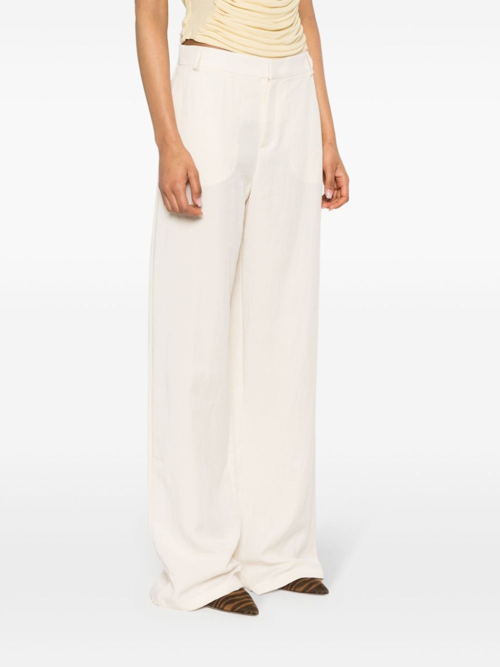 crinkled wide-leg trousers - 3