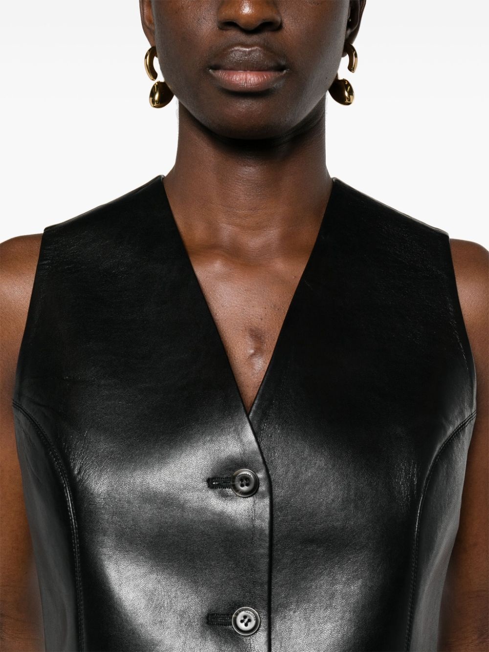 Arnona faux-leather waistcoat - 5