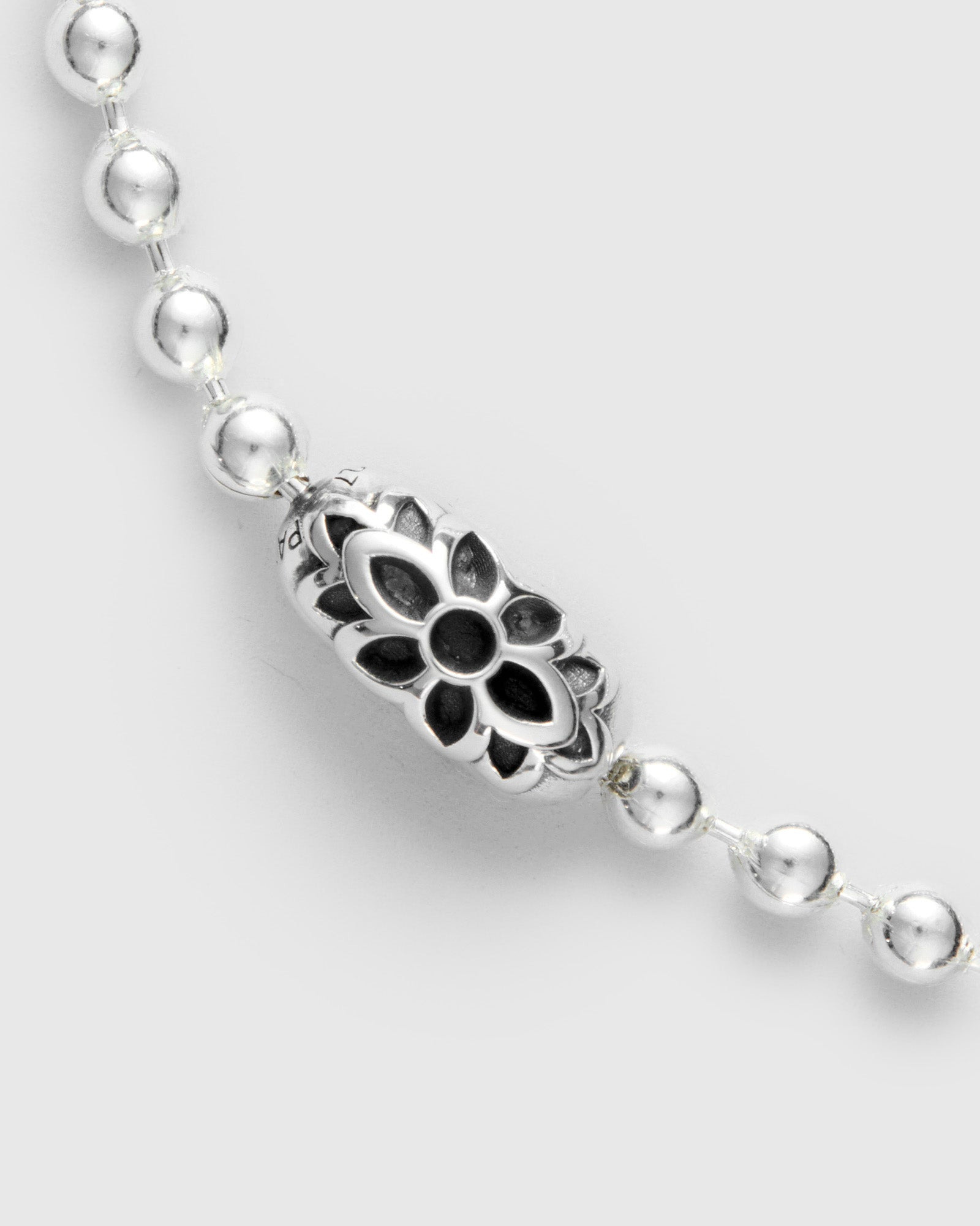 Triple Cutout Poplock Ball Chain Necklace in Sterling Silver - 3