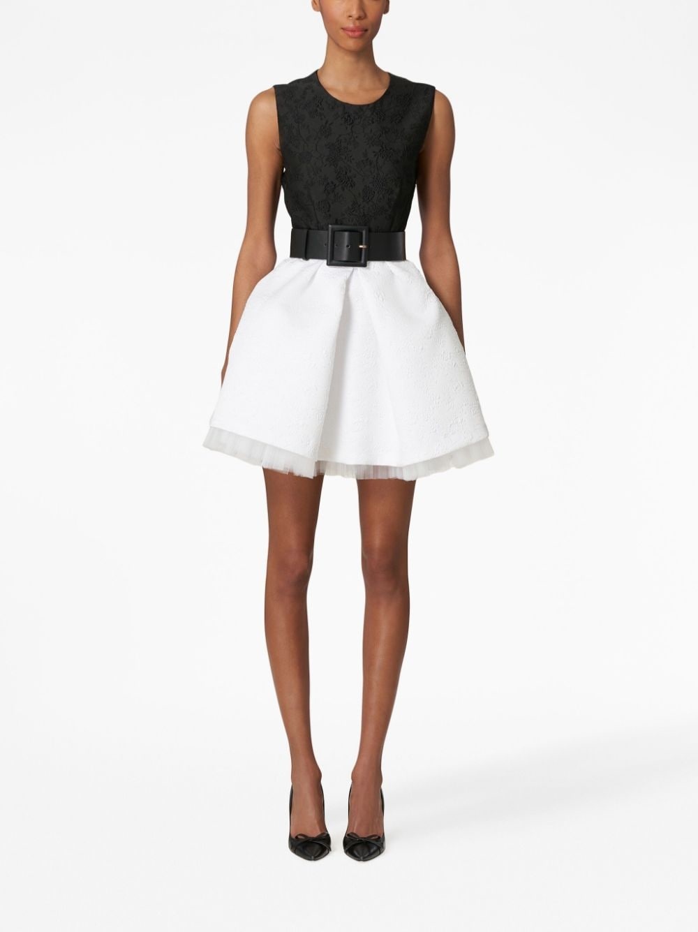 jacquard belted dress - 2