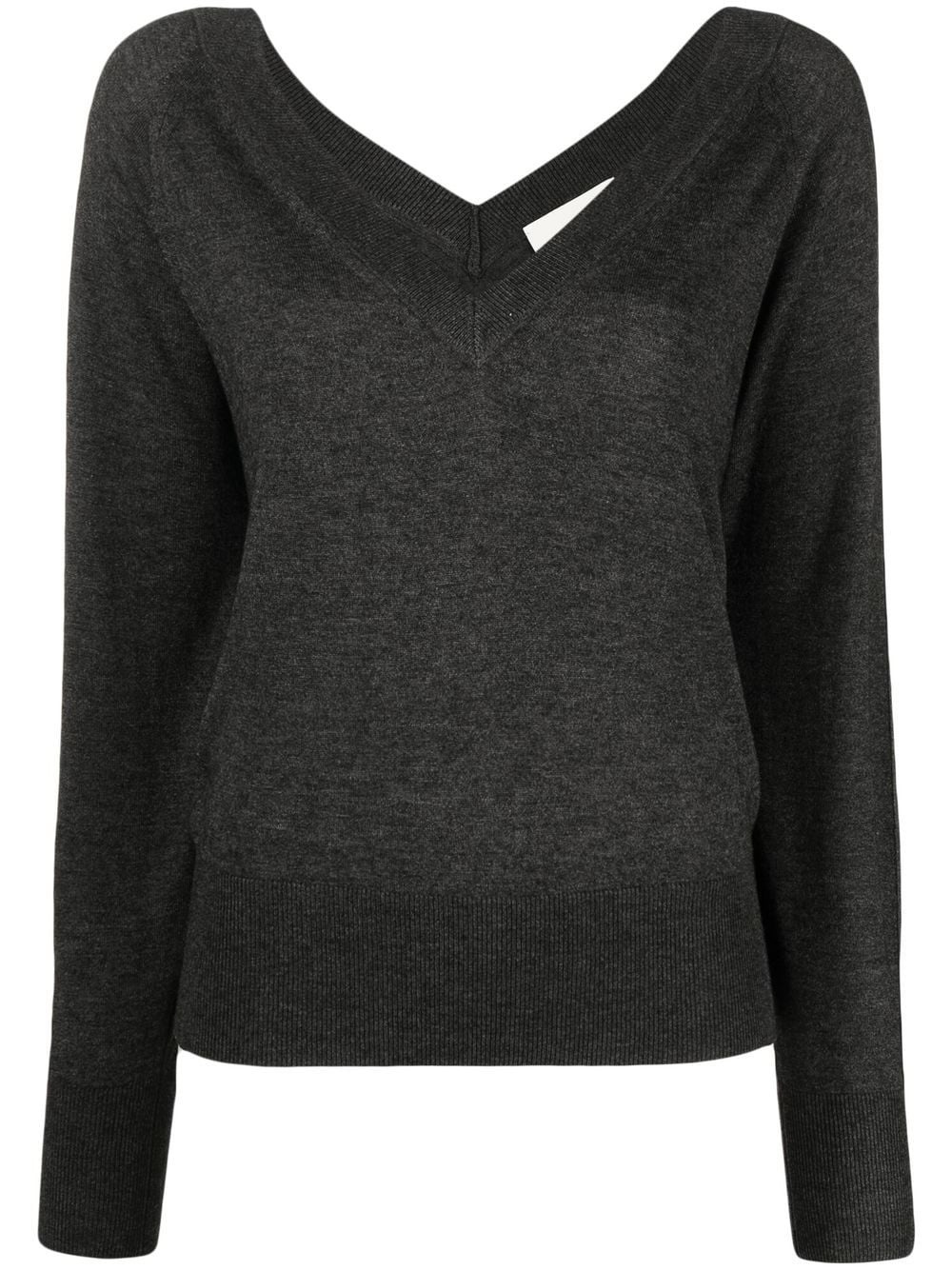 v-neck fine knit - 1