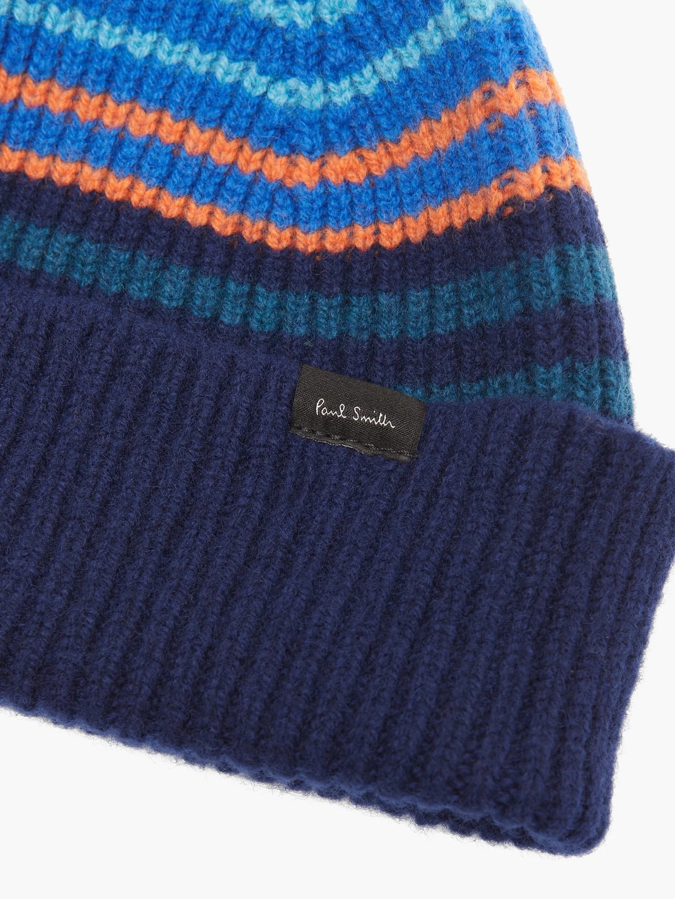 Pompom striped wool beanie - 2