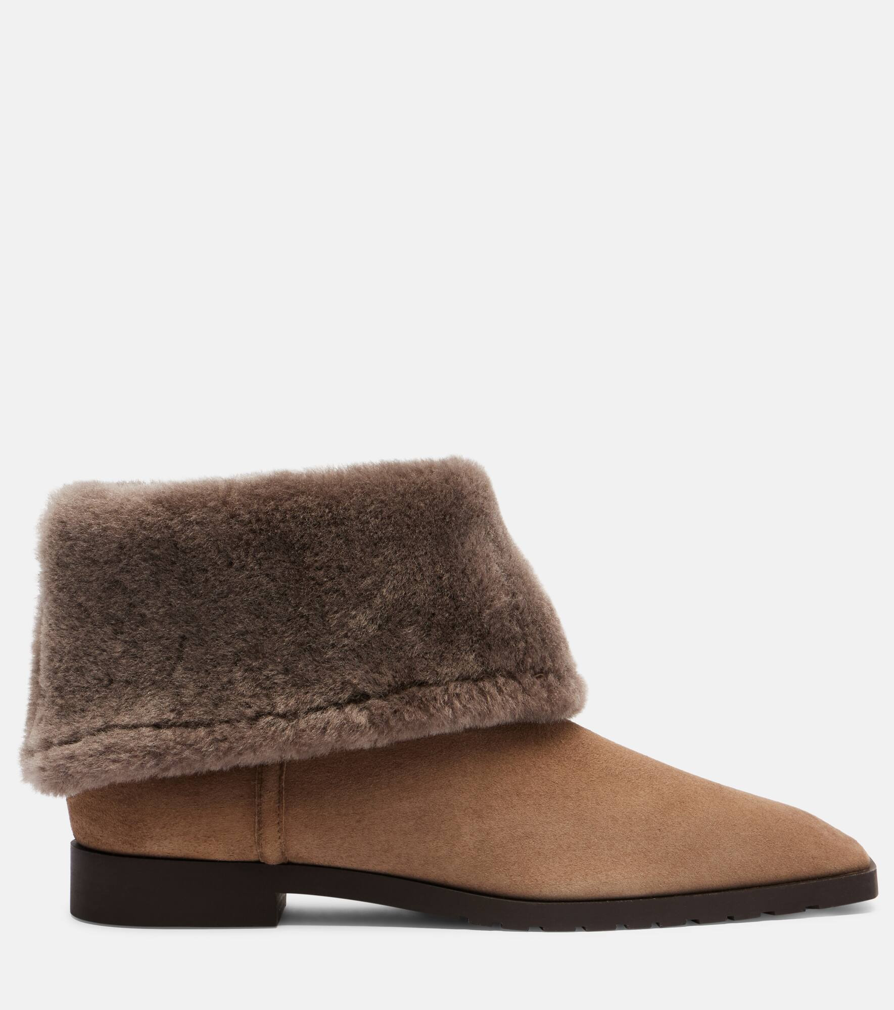 Shearling-lined suede ankle boots - 4