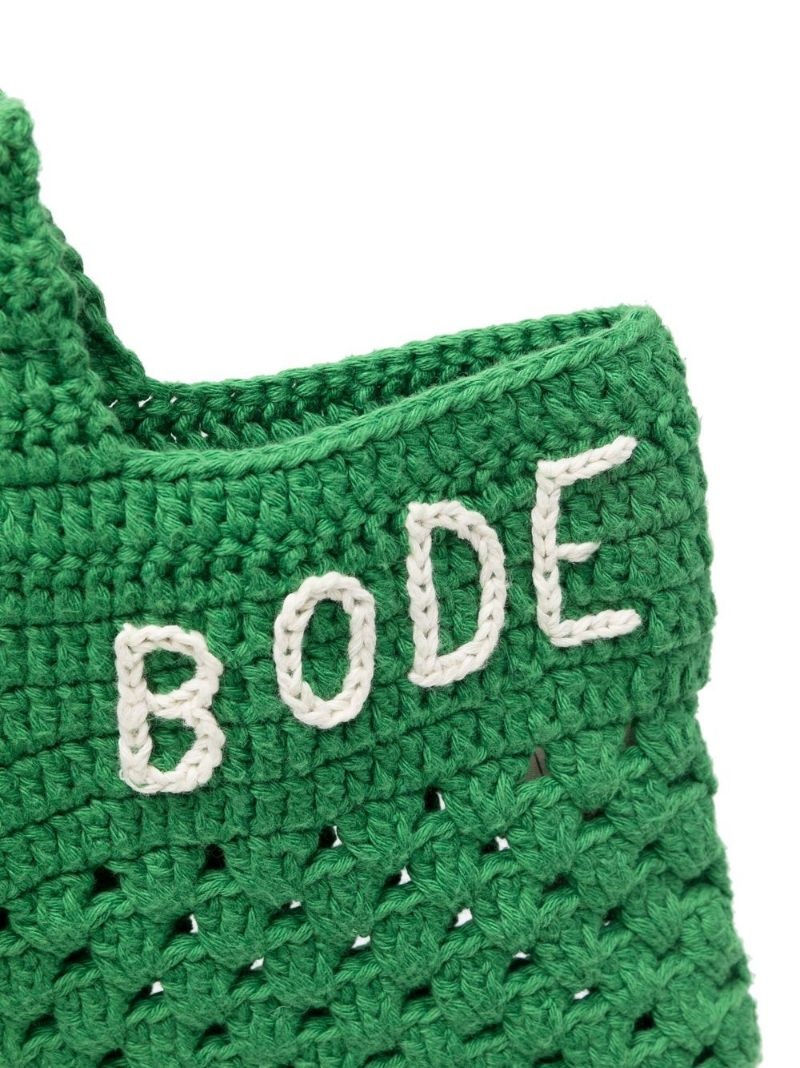 Crochet Tote Bag in Green - Bode