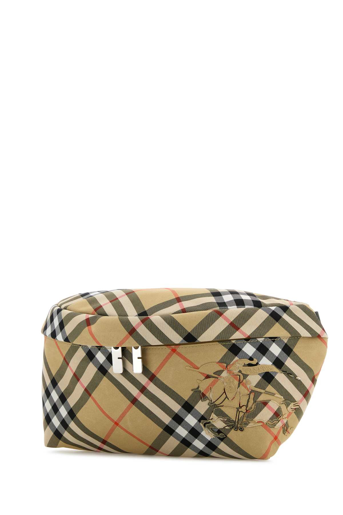 Burberry Men Embroidered Fabric Check Belt Bag - 2