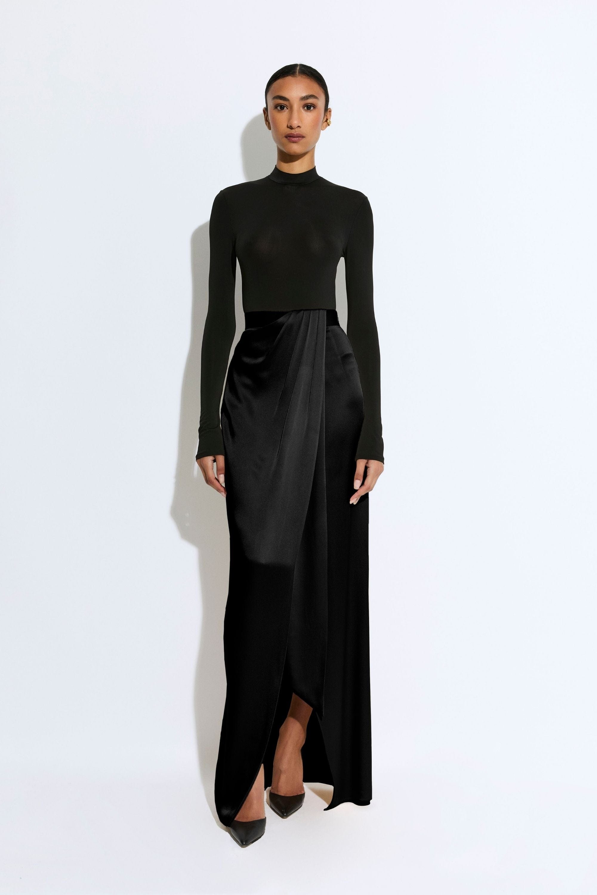 Satin Wrap Maxi Skirt - 2