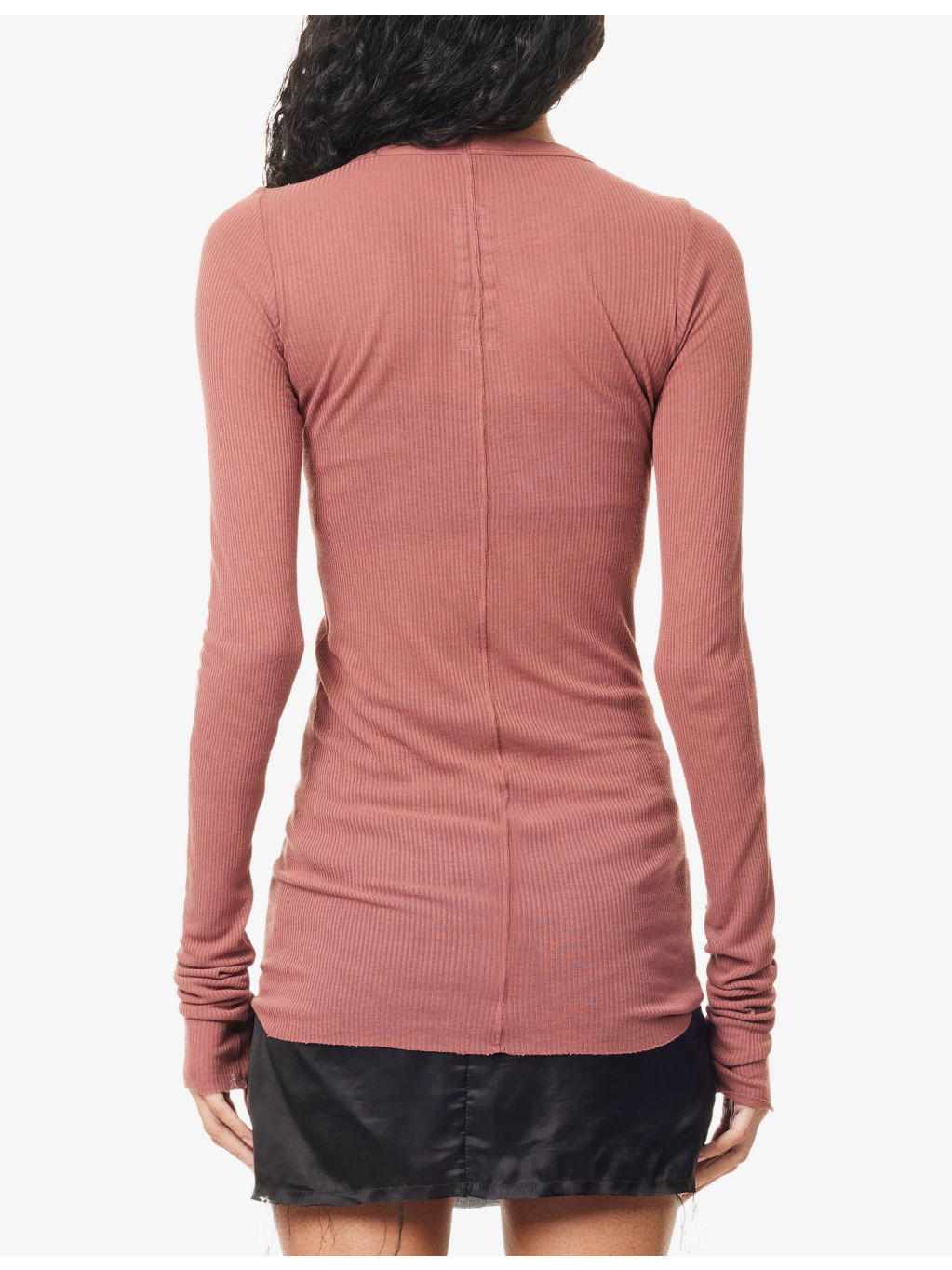 Ribbed Long-Sleeves Woven Top - 4