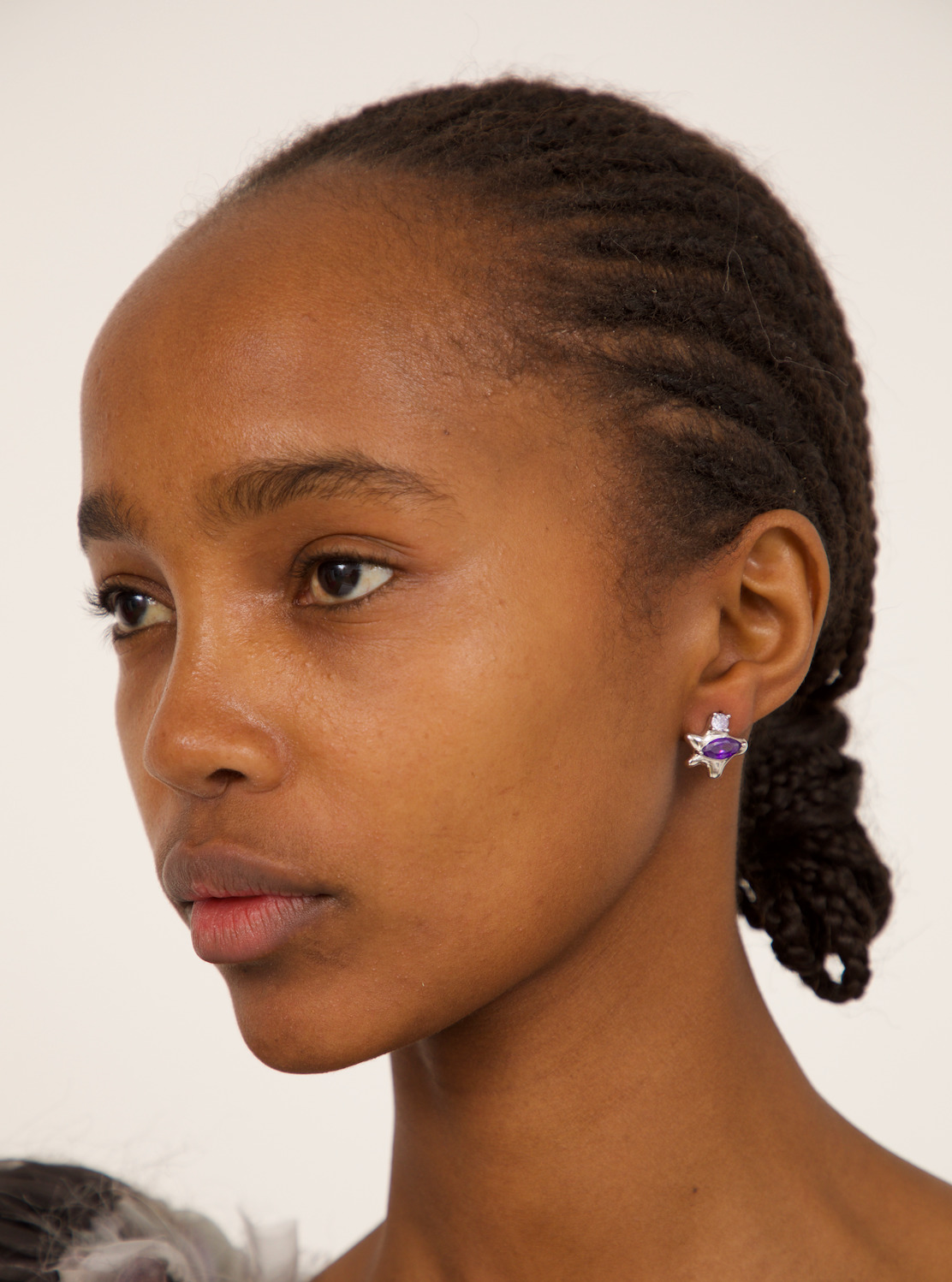 OLIVE AMETHYST STELLA STUDS - 4
