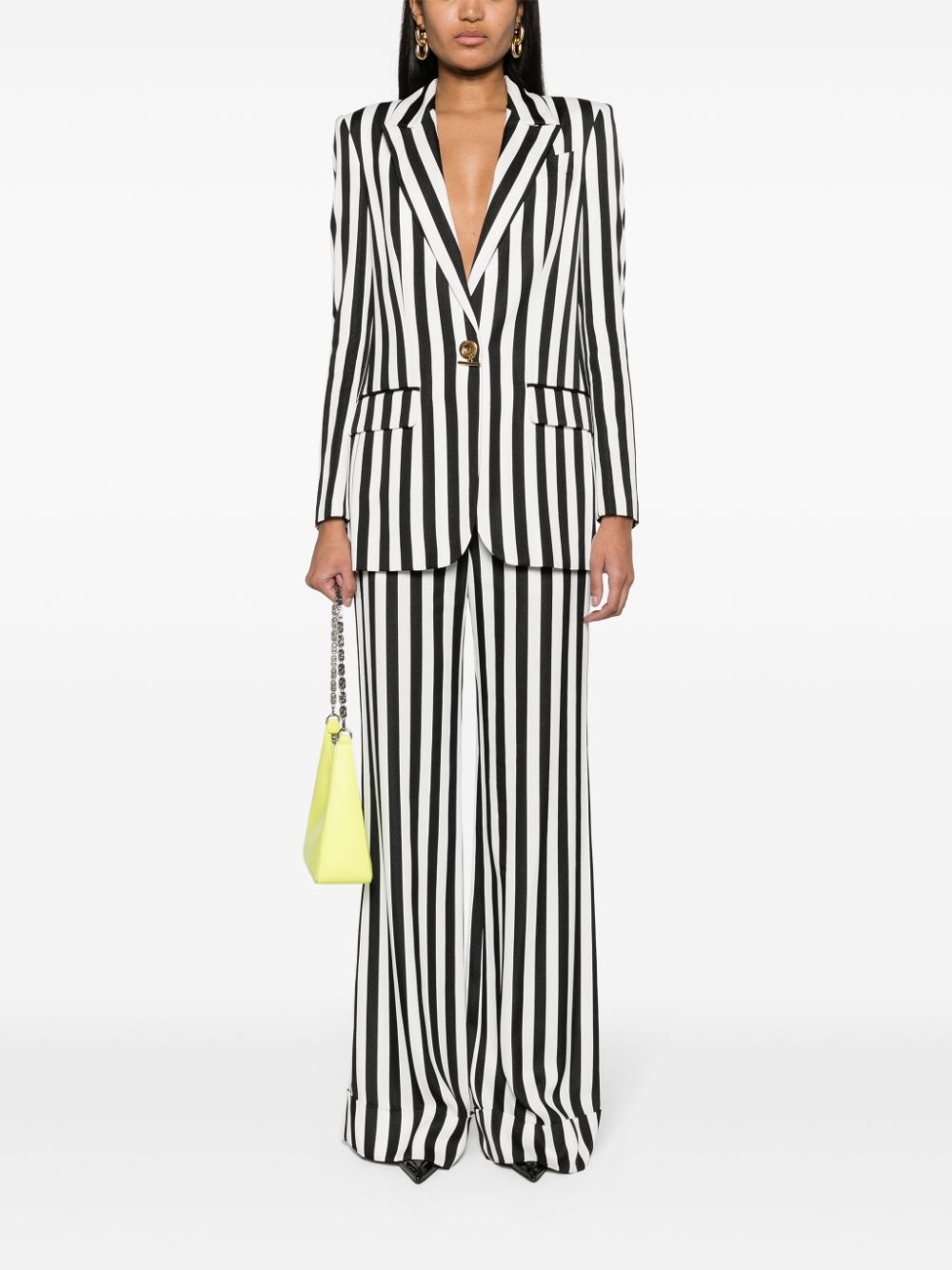 striped satin blazer - 2