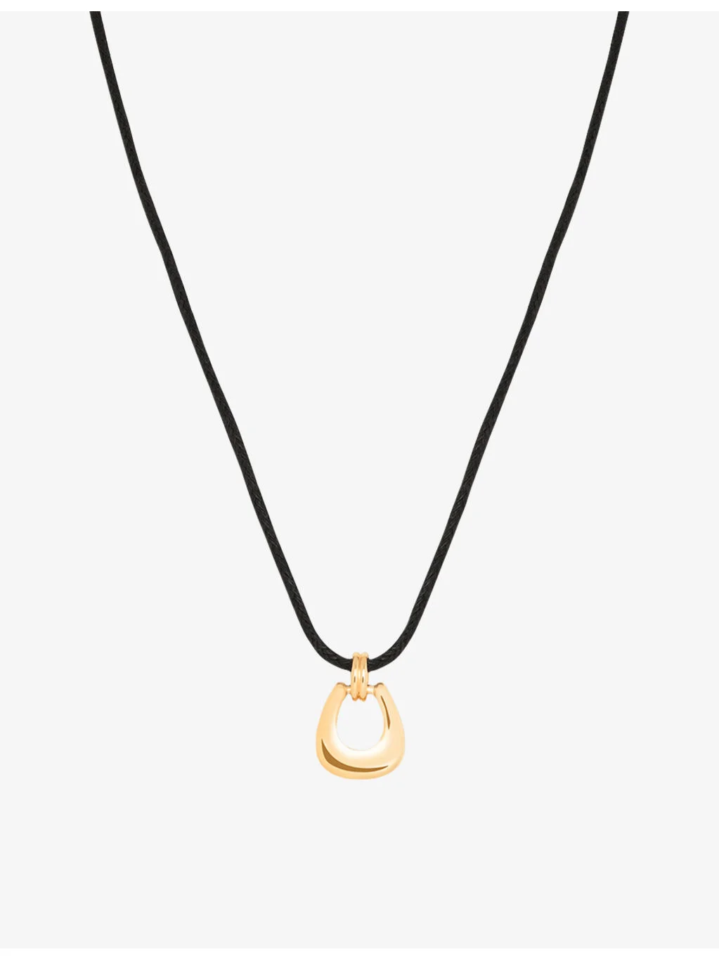 Horseshoe Hardware Pendant 18ct Yellow Gold-Plated Brass Cord Necklace - 1