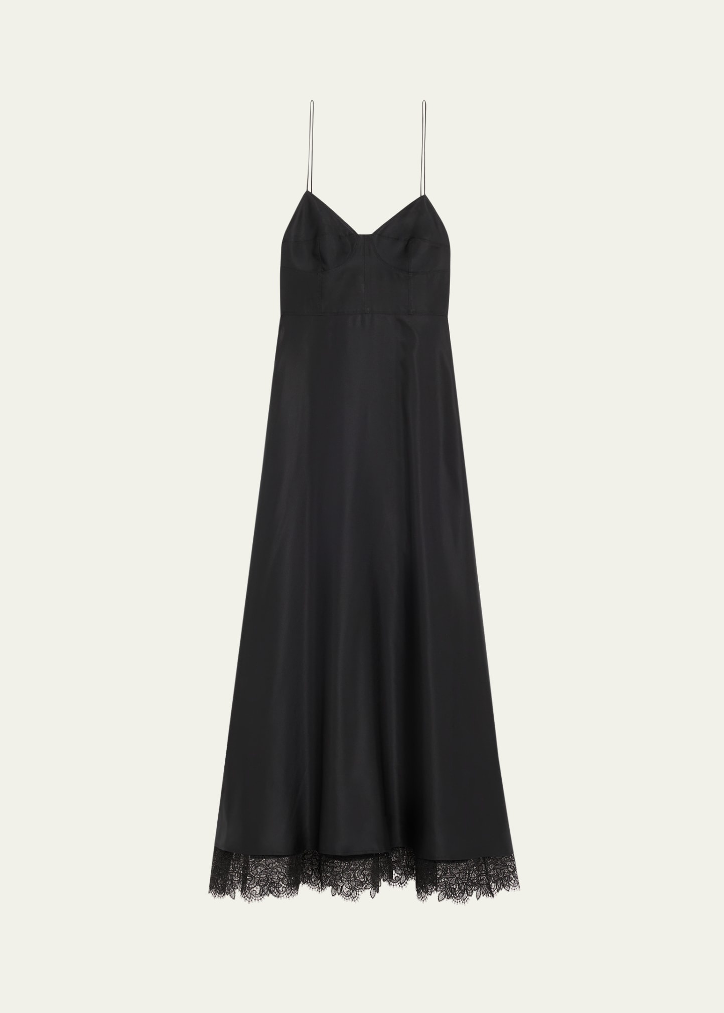 Sleeveless Silk Lace Dress - 1