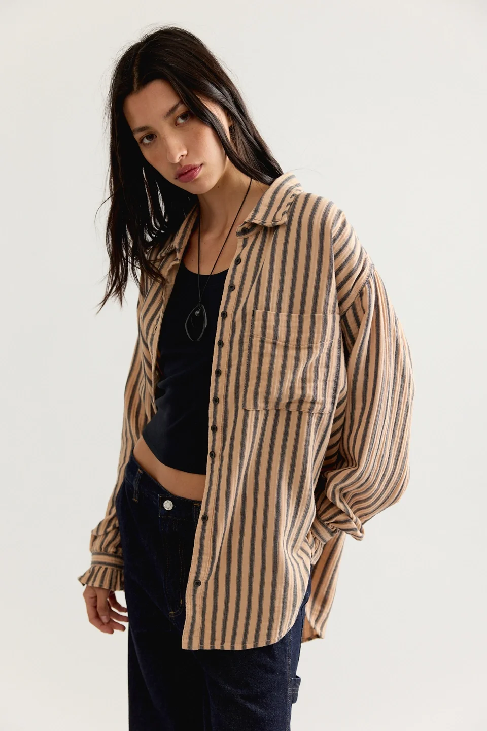 We The Free Off-Duty Double Cloth Striped Button Down - 1