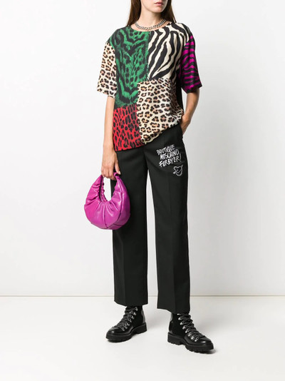 Moschino colour-block animal print T-shirt outlook