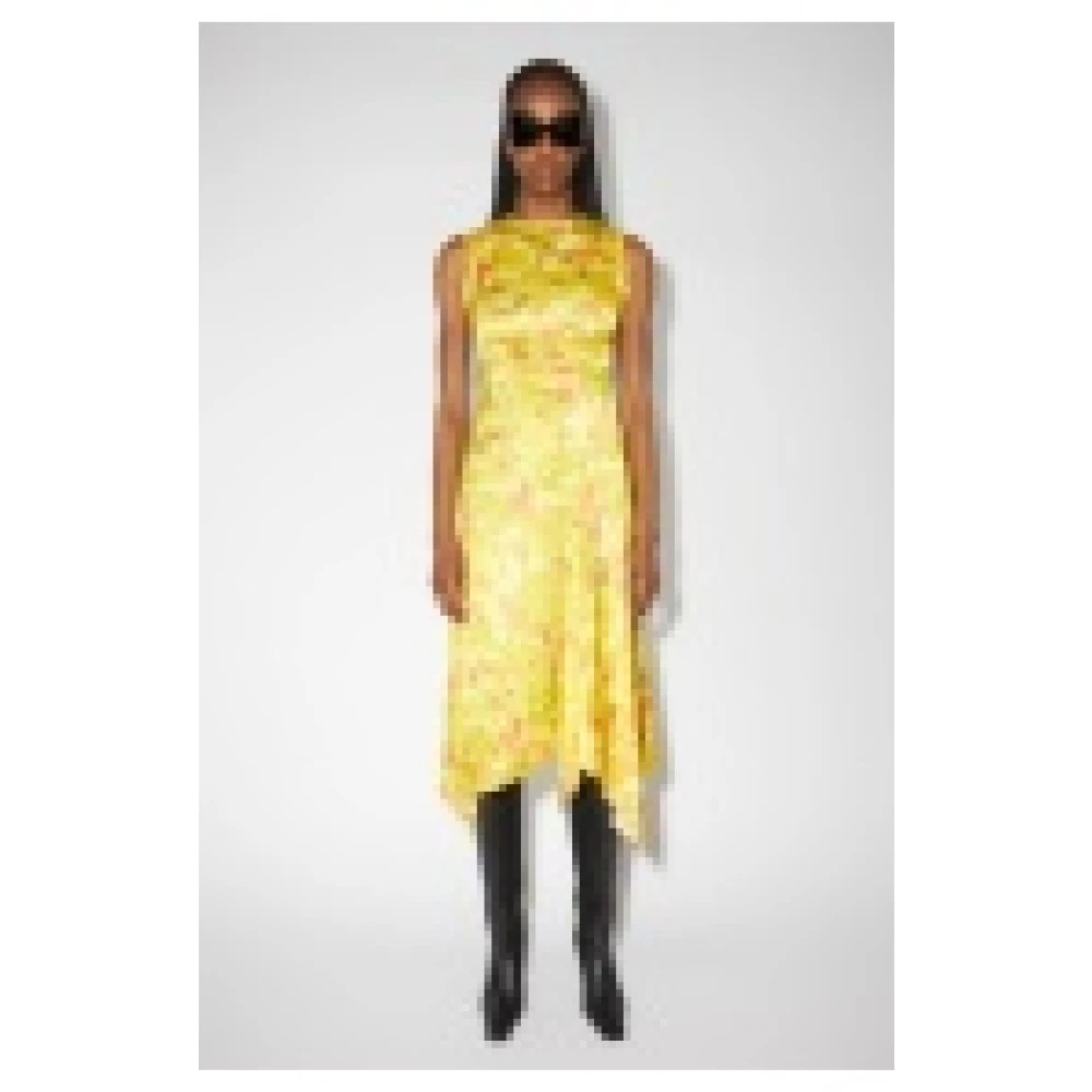 ワンピース ACNE STUDIOS Woman Dress Yellow A20651 ABO Cutout asymmetric jersey midi dress in yellow - Acne Studios