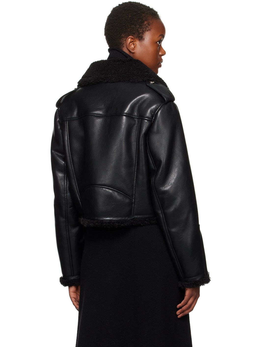 Black Lillia Faux-Leather Jacket - 3