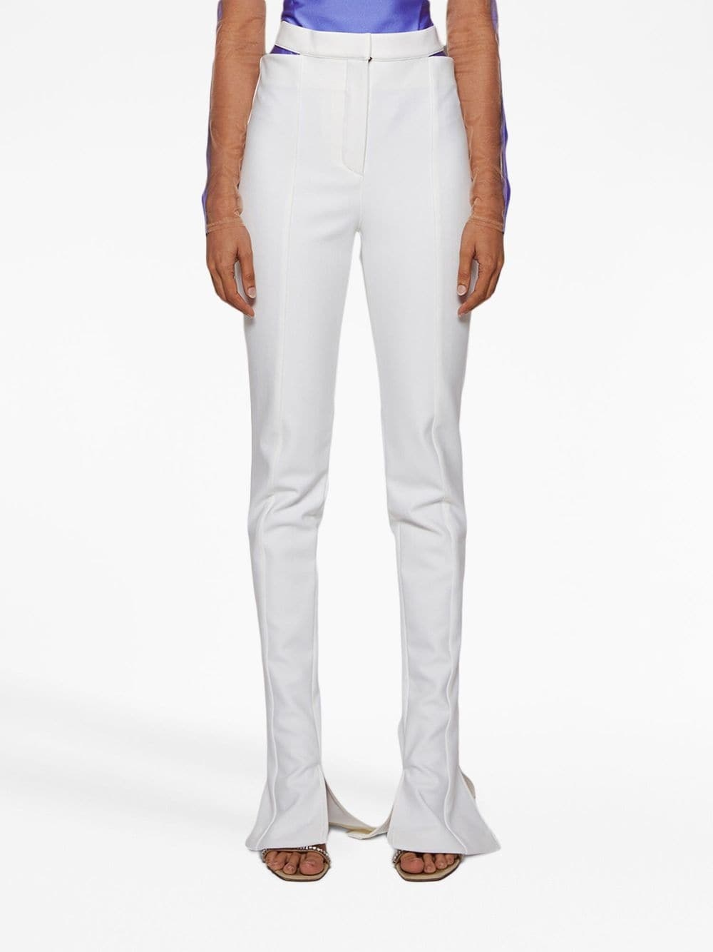 Bonded cut-out flared trousers - 3