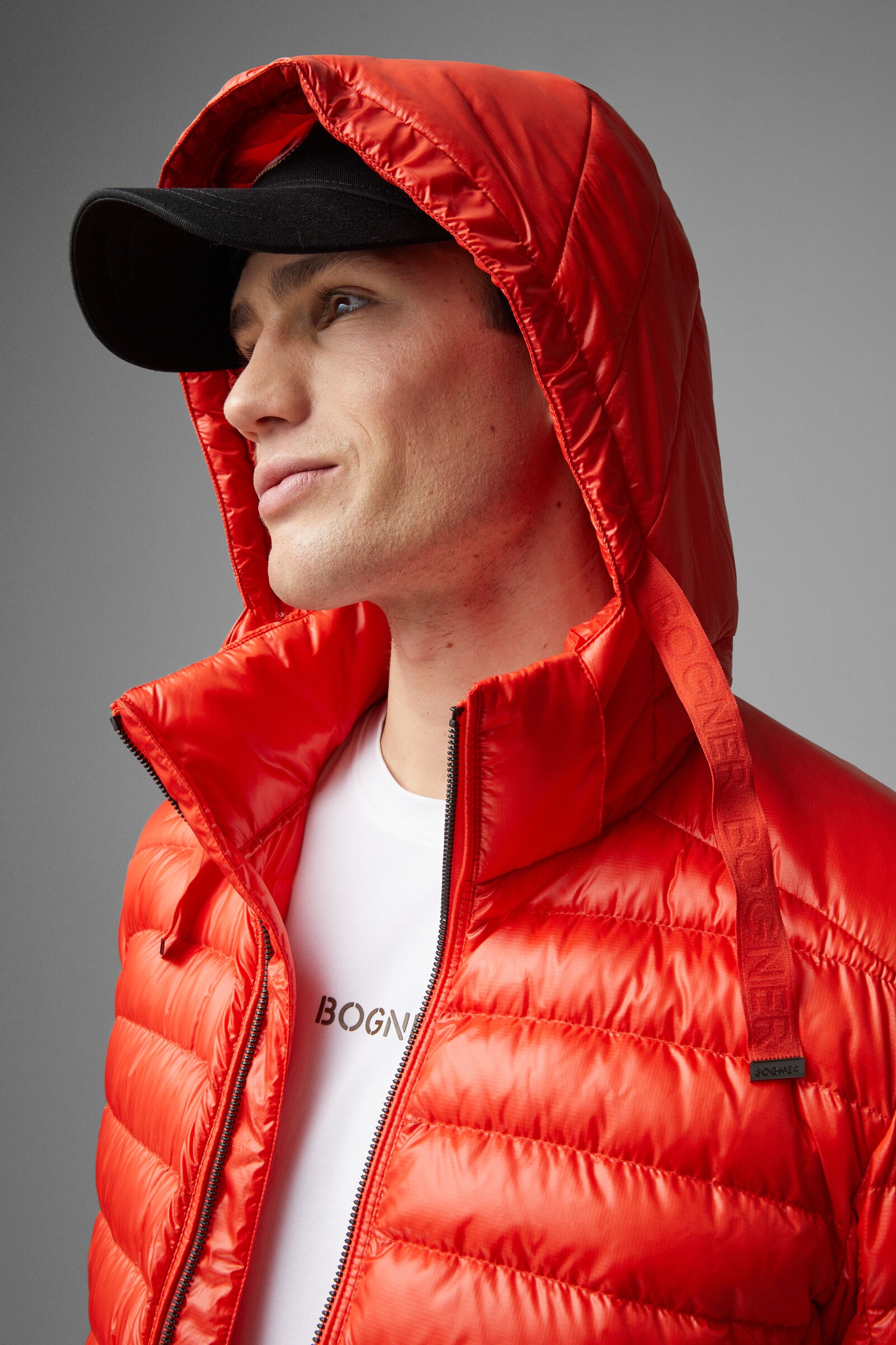 Loke lightweight down jacket in Coral - 7