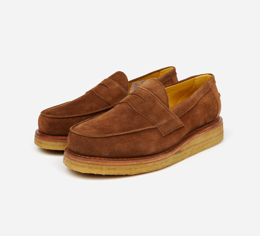 Crepe Wedge Loafer - Tan Snuff Suede - 2