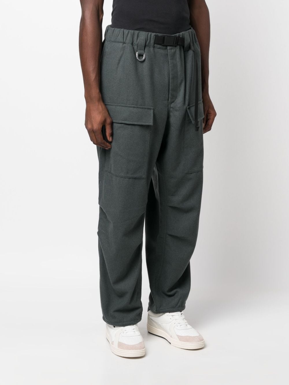 belted-waist straight-leg trousers - 3