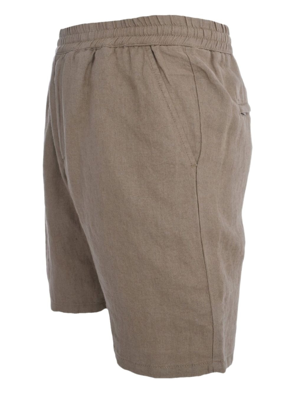 elasticated-waistband linen shorts - 3